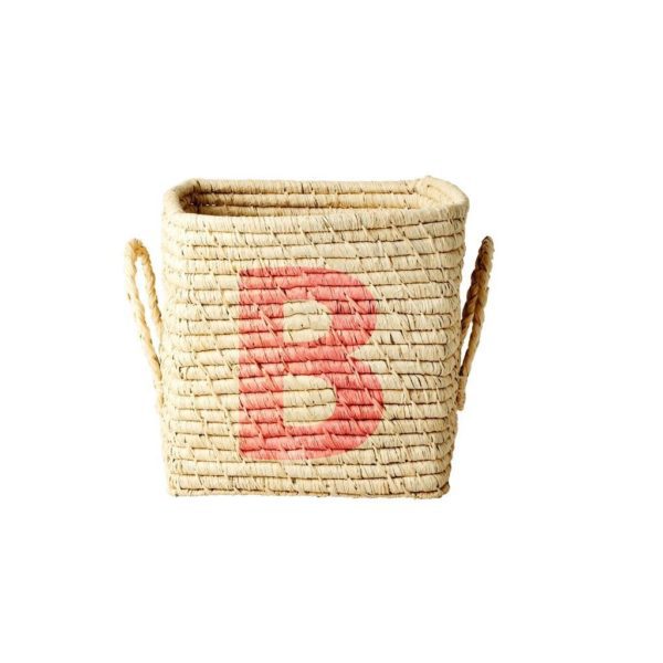 Raffia Buchstaben Korb ABC, L20 x B20 x H20cm, natur, B