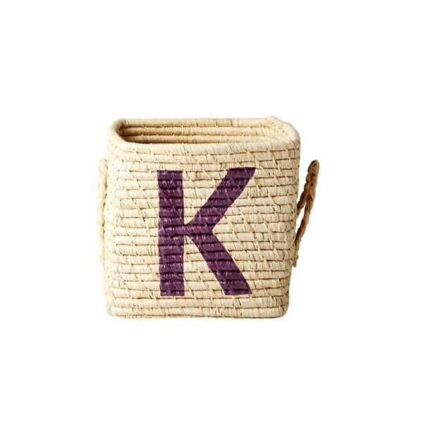 Raffia Buchstaben Korb ABC, L20 x B20 x H20cm, natur, K