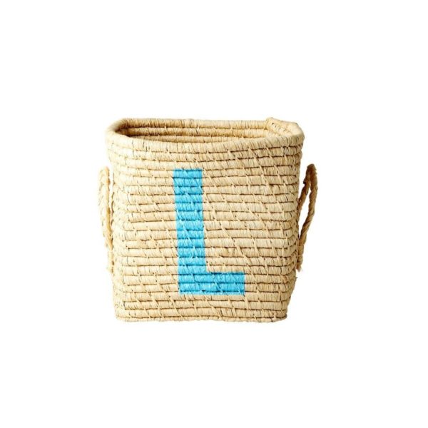 Raffia Buchstaben Korb ABC, L20 x B20 x H20cm, natur, L