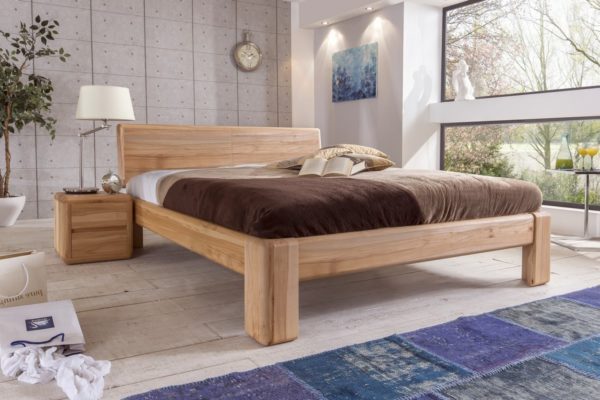 Doppelbett 200x200 cm Kernbuche massiv Verona