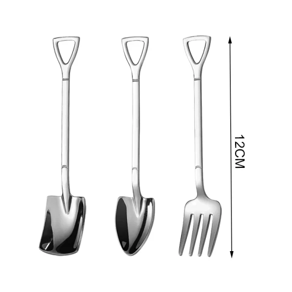 1/4/8/Pcs Schaufel Löffel Edelstahl Teelöffel Kreative Kaffee Löffel Für Eis Dessert Scoop geschirr Besteck Set – Bild 2