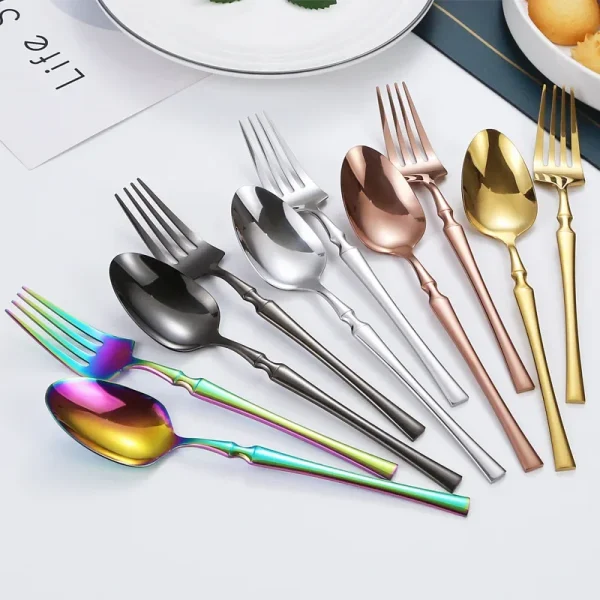 30 Stück Besteck Set Edelstahl Besteck Messer Gabel Löffel Geschirr Geschirr Set Küche Abendessen Besteck Tischset – Bild 6