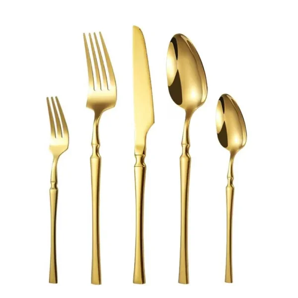 30 stücke glänzendes Gold Geschirr Set Edelstahl Geschirr Messer Tee Gabel Kaffee löffel Besteck spülmaschinen fest Abendessen Besteck – Bild 5