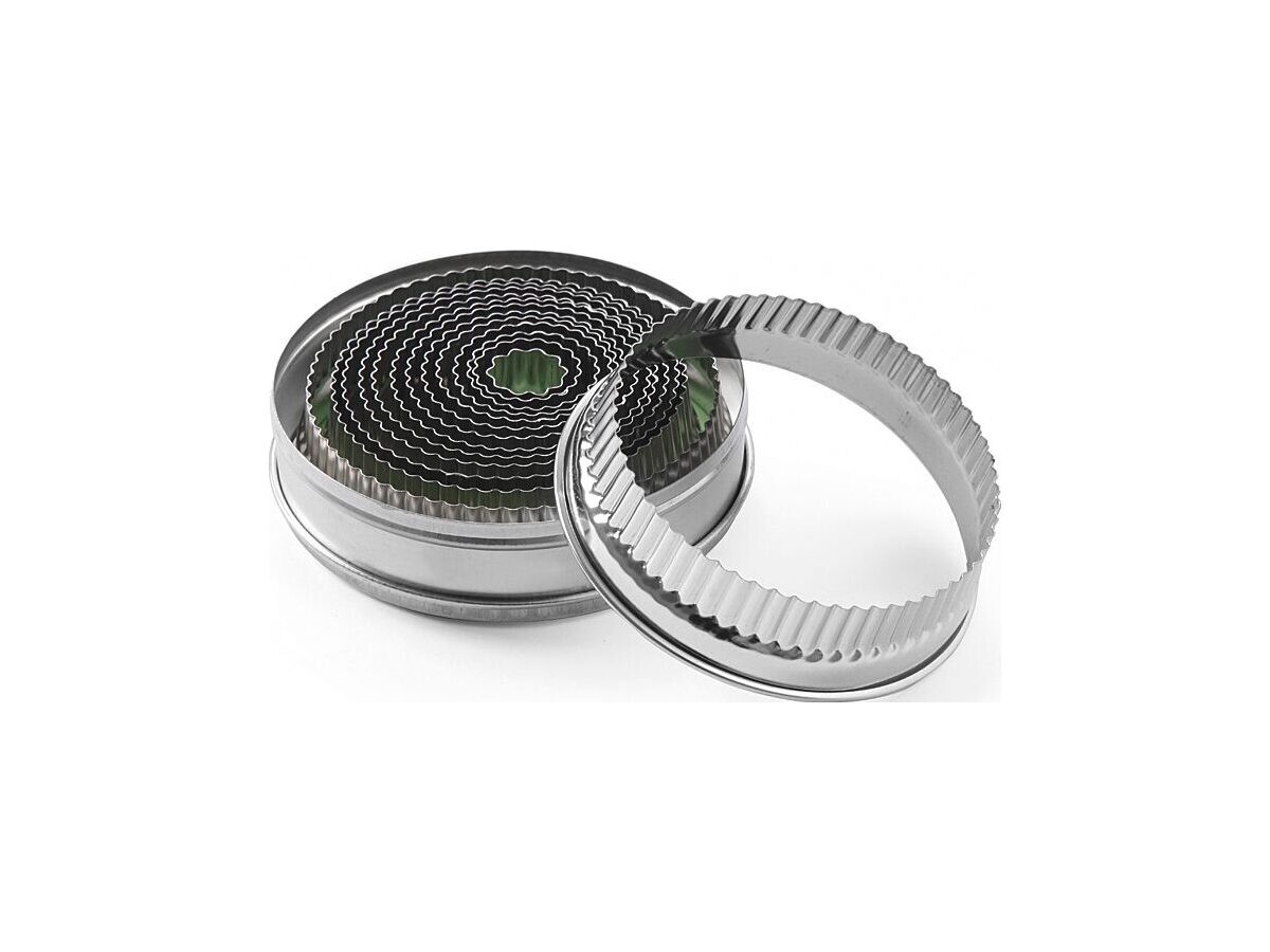 Ausstechformset mit Zackenrand, rundes Modell, 14er Set