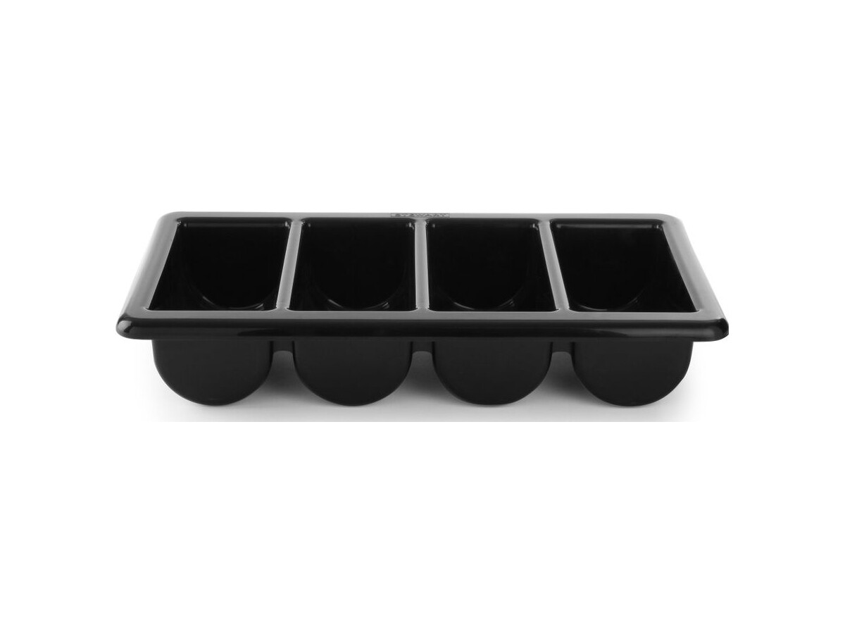 HENDI Besteckköcher, GN 1/1, 4 Fächer, schwarz