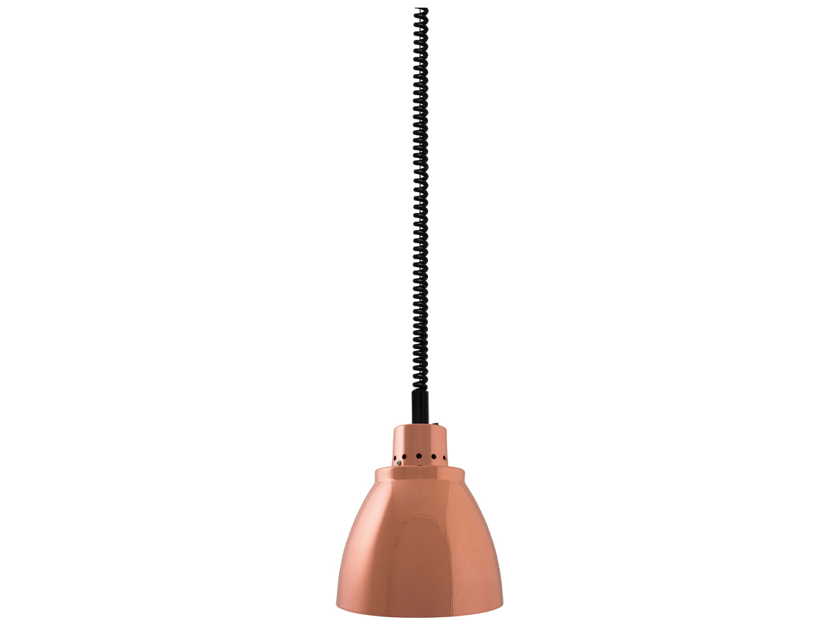 Saro JULIA Buffet Wärmelampe, Kupfer, 1 Infrarot-Lampe, rot, 0,25 kW, Ø230 mm, Höhe 840 bis 1910 mm