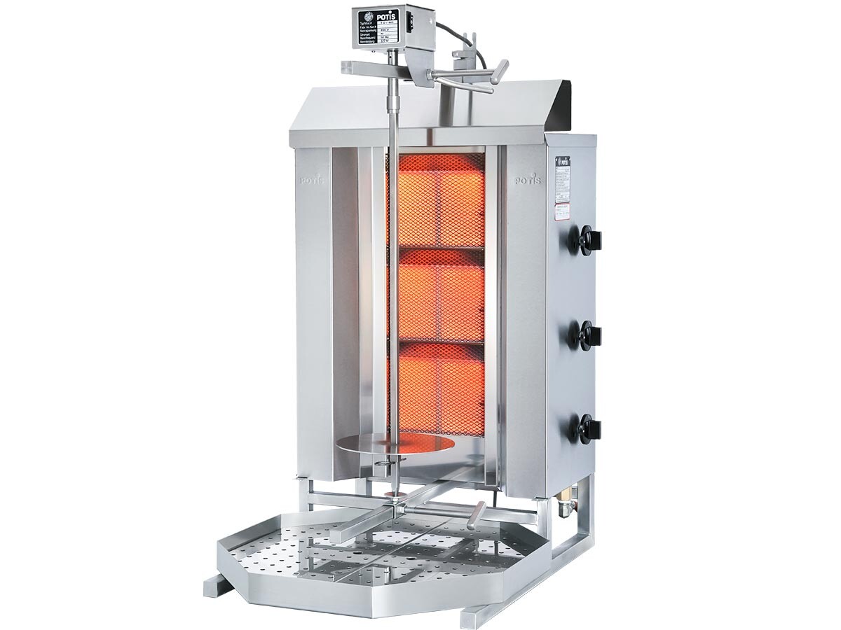 Potis GD3/Flüssiggas Dönergrill, 10,5 kW, max. 40 kg Fleisch, BTH 525 x 680 x 920 mm
