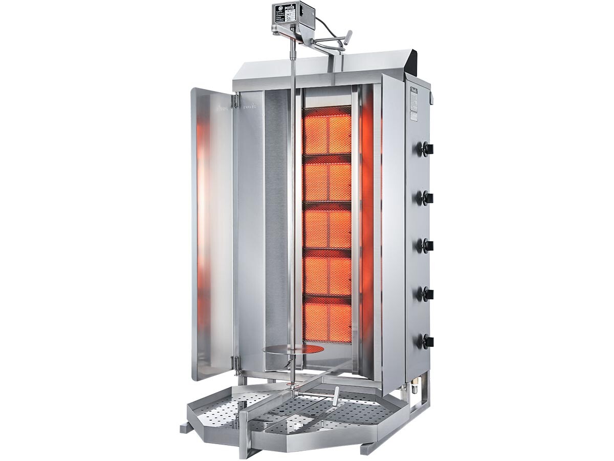Potis GD5/Erdgas Dönergrill, 17,5 kW, max. 120 kg Fleisch, BTH 670 x 750 x 1310 mm