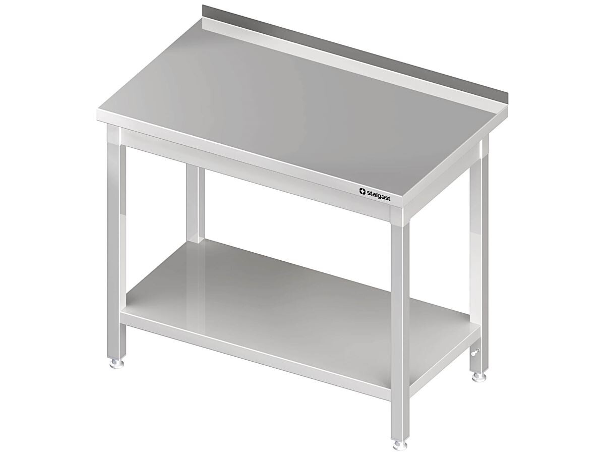 Arbeitstisch PROFI Edelstahl mit Grundboden ohne Aufkantung 2500x600x850 mm verschweißt