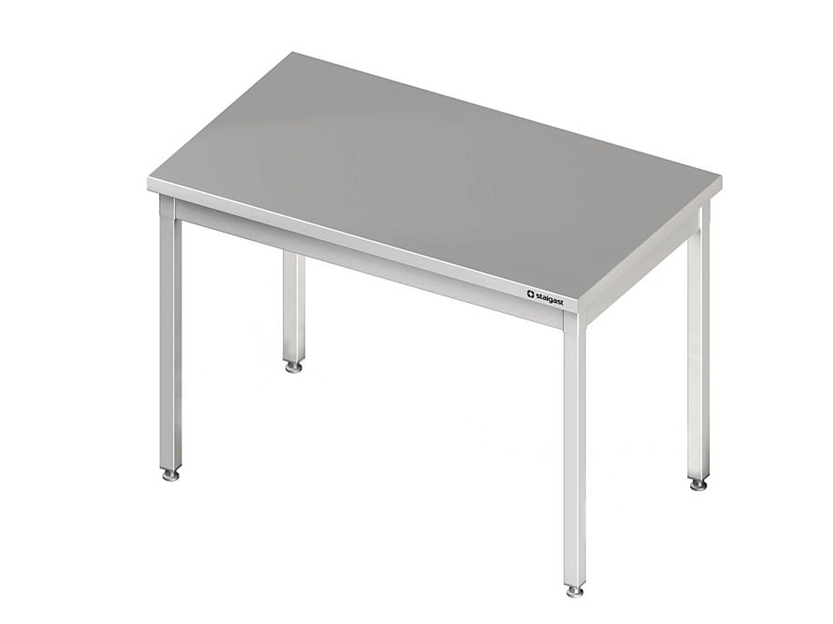 Arbeitstisch PROFI Edelstahl ohne Aufkantung, BTH 1600 x 600 x 850 mm, fest verschweißt