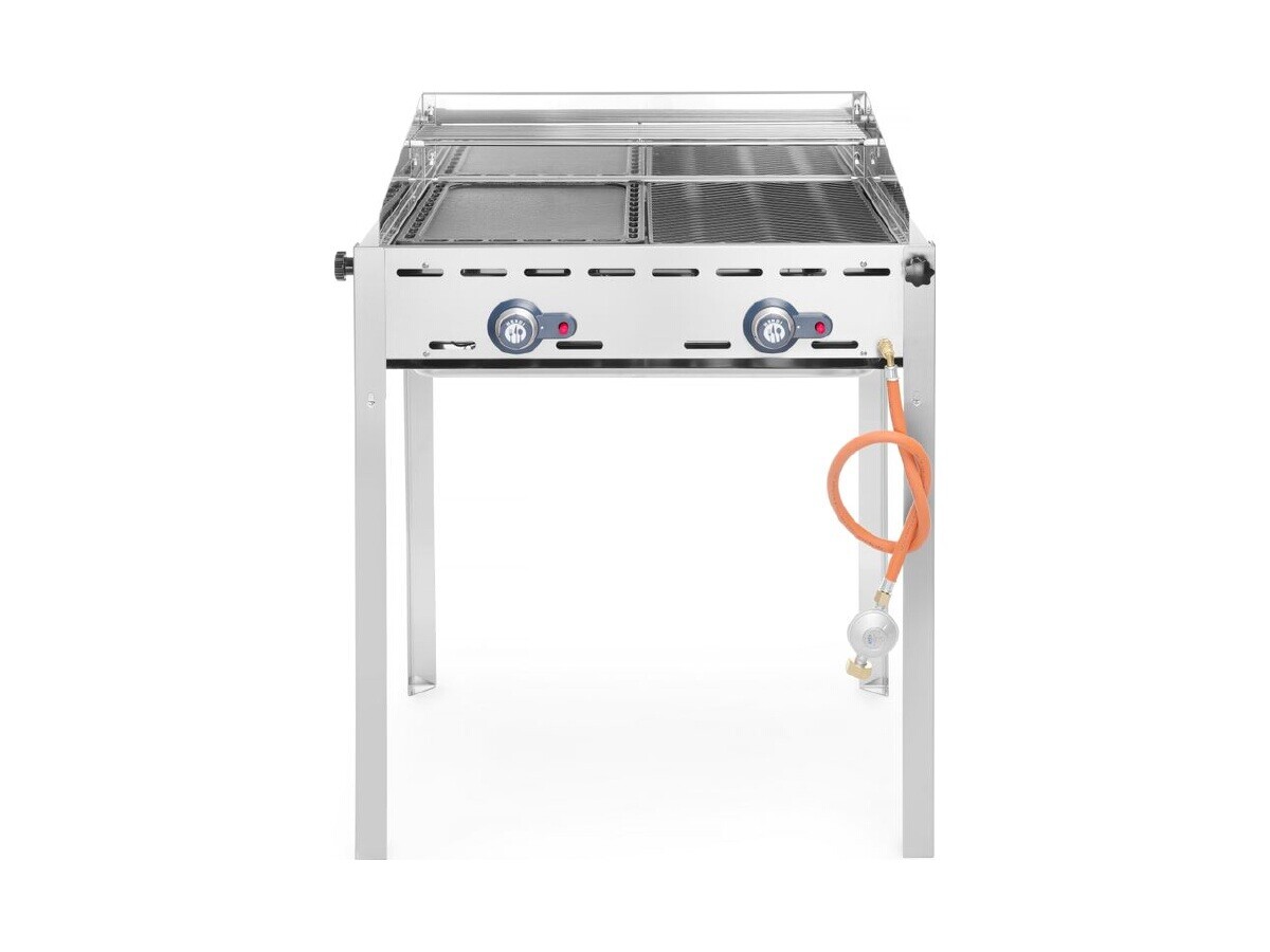 Hendi Green Fire Grillsystem, 2 Brenner, 11,6 kW, mit Grillplatte und Rost, BTH 740 x 615 x 825 mm