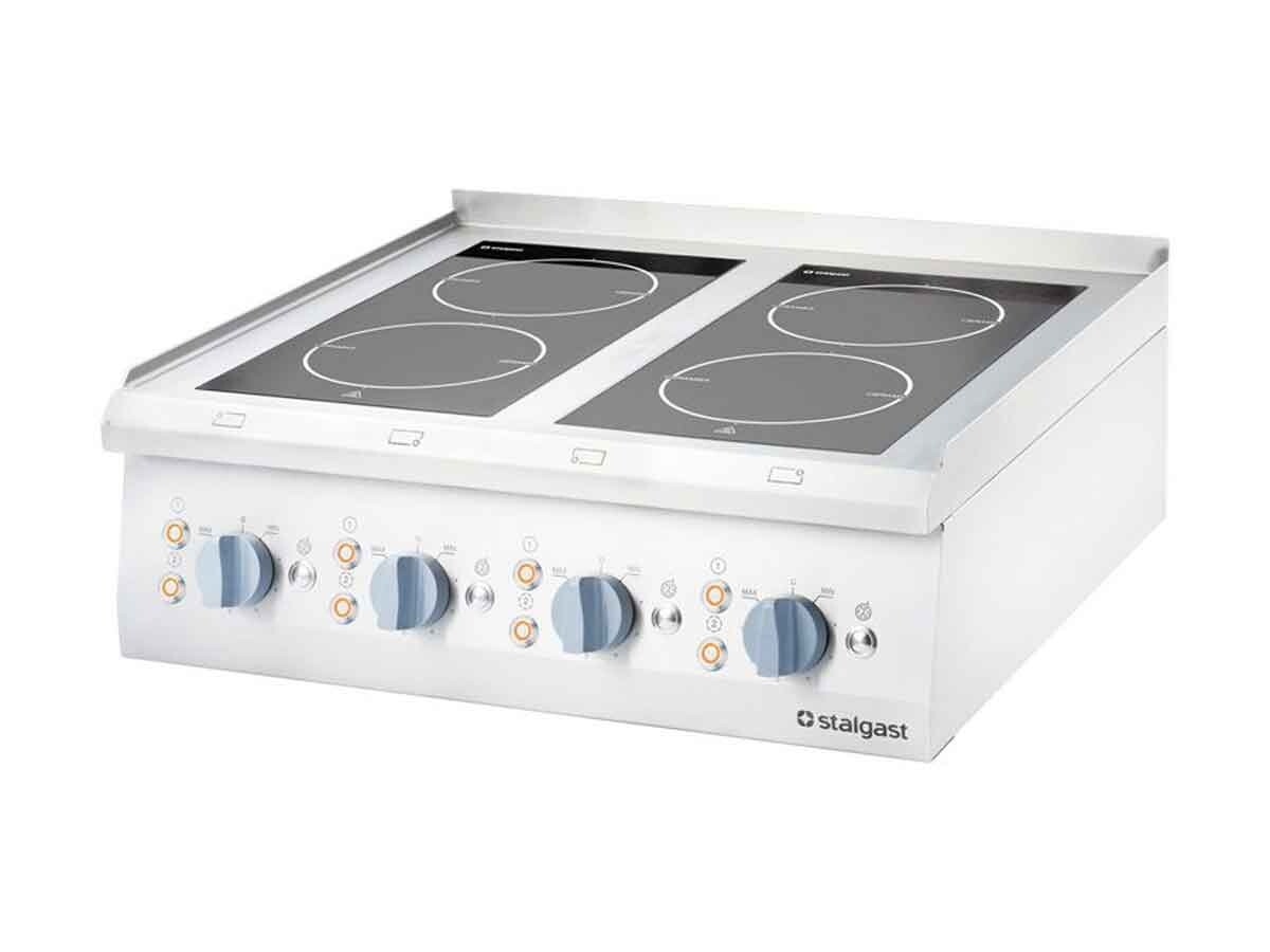 Stalgast Serie 700 ND Glaskeramik Elektroherd Tischgerät 4-Kochstellen, 10 kW, BTH 800 x 700 x 250 mm