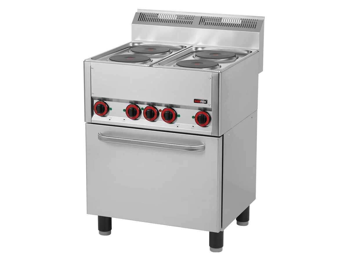 Redfox SPT 60 ELS Elektroherd mit Backofen, 4 Kochstellen Ø 180 mm, 8 kW+3,13 kW, BTH 660 x 600 x 860 mm