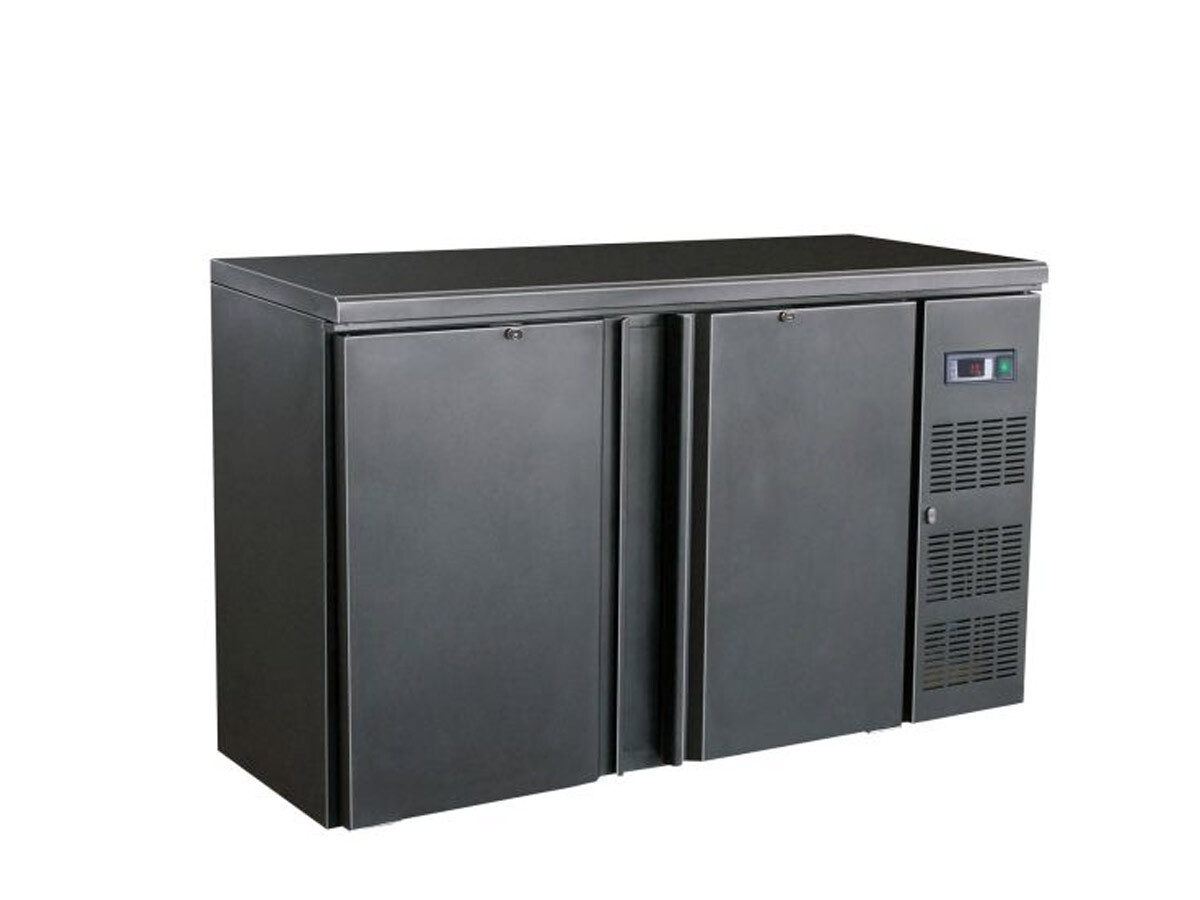 Combisteel Barkühltisch Standard Line, 2 Türen, 350 Liter, Schwarz, BTH 1462 x 513 x 860 mm