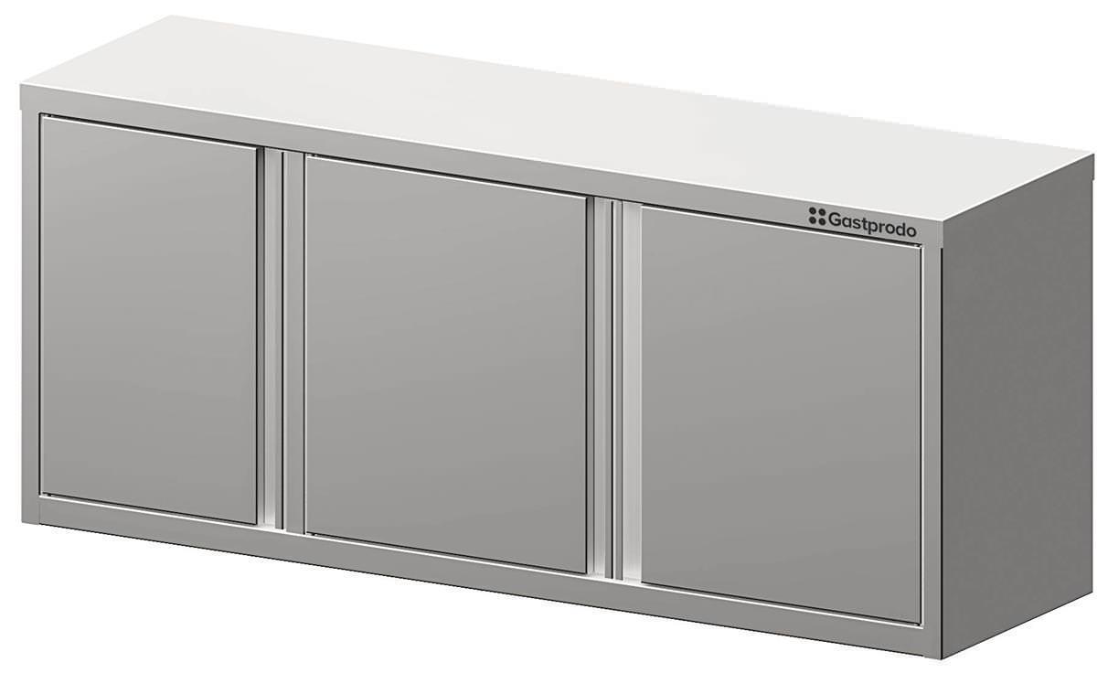 Edelstahl Hängeschrank / Wandhängeschrank mit Flügeltüren 140 x 30 x 60 cm