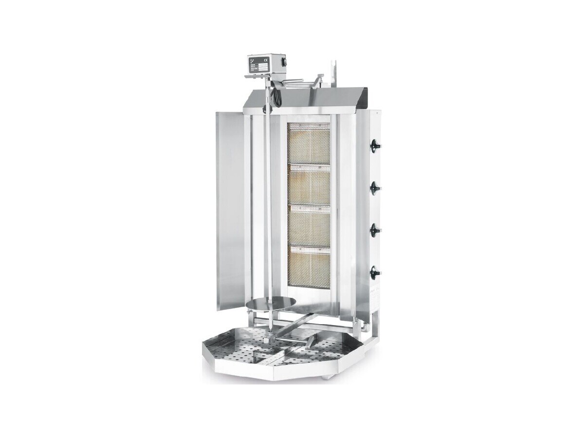 HENDI Gas Dönergrill für Spieße bis zu 80 kg, 12 kW, BTH 600 x 585 x 1120 mm