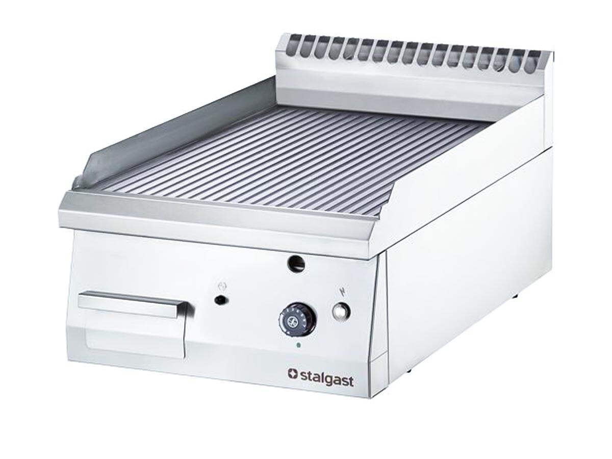 Stalgast Serie 700 ND Gas Grillplatte, gerillte Grillfläche, Auftischgerät, 6,5 kW, BTH 400 x 700 x 250 mm