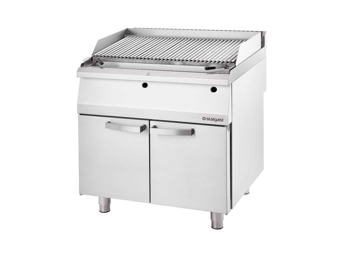 Stalgast Serie 700 ND Gas-Lavastein-Grill mit V-Rost, 16 kW, Standgerät, BTH 800 x 700 x 850 mm