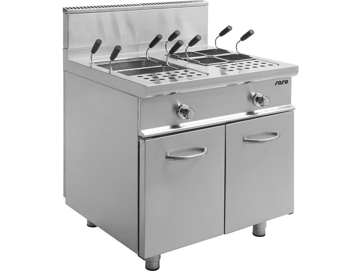 Saro E7/KPG2V80 Gas Nudelkocher, 2 Becken je 27 Liter, Standgerät, BTH 800 x 700 x 850 mm