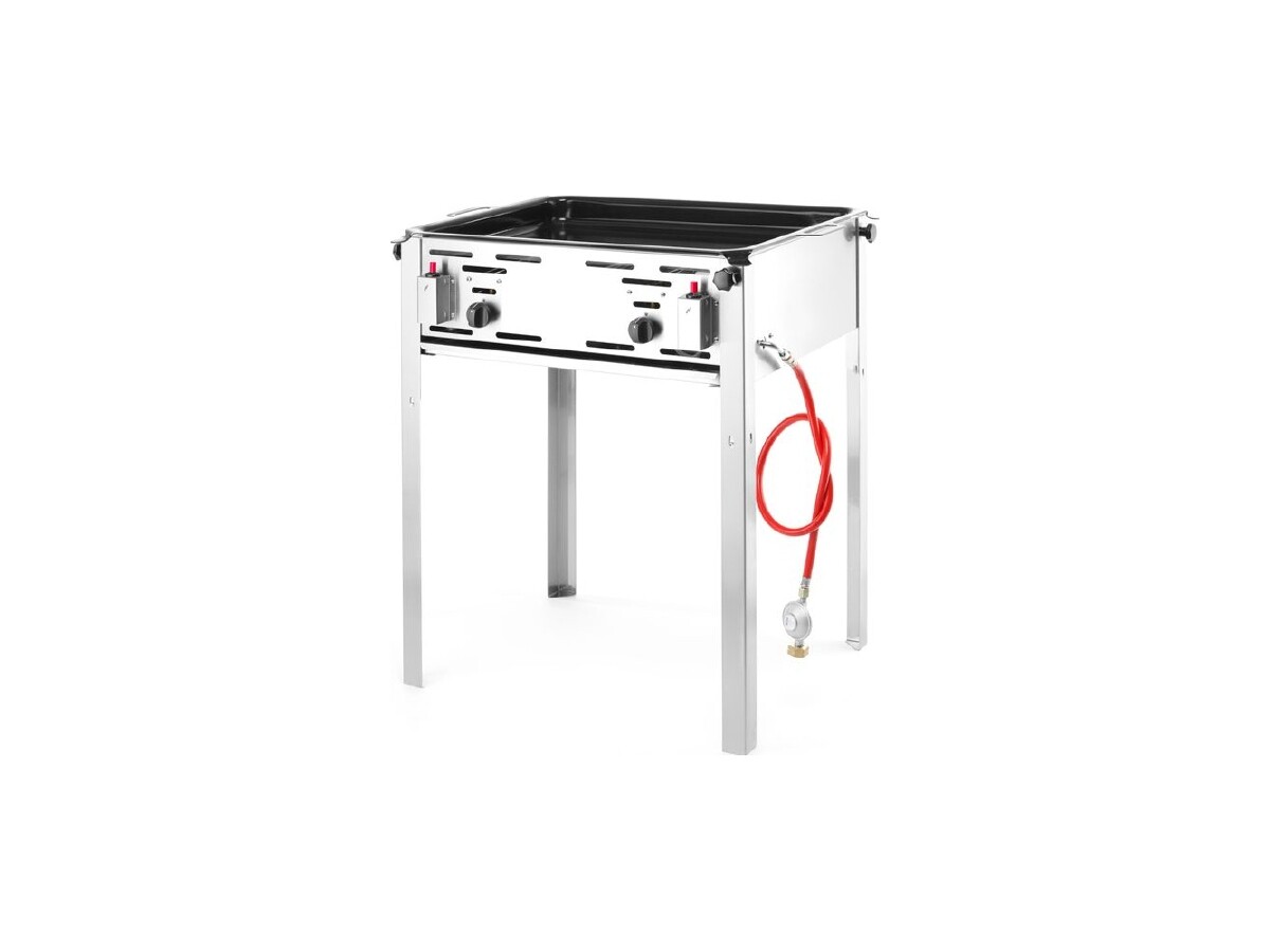 Hendi Grill-Master Maxi Gasgrill, 11,6 kW, mit Rost und Bratpfanne, BTH 650 x 540 x 840 mm