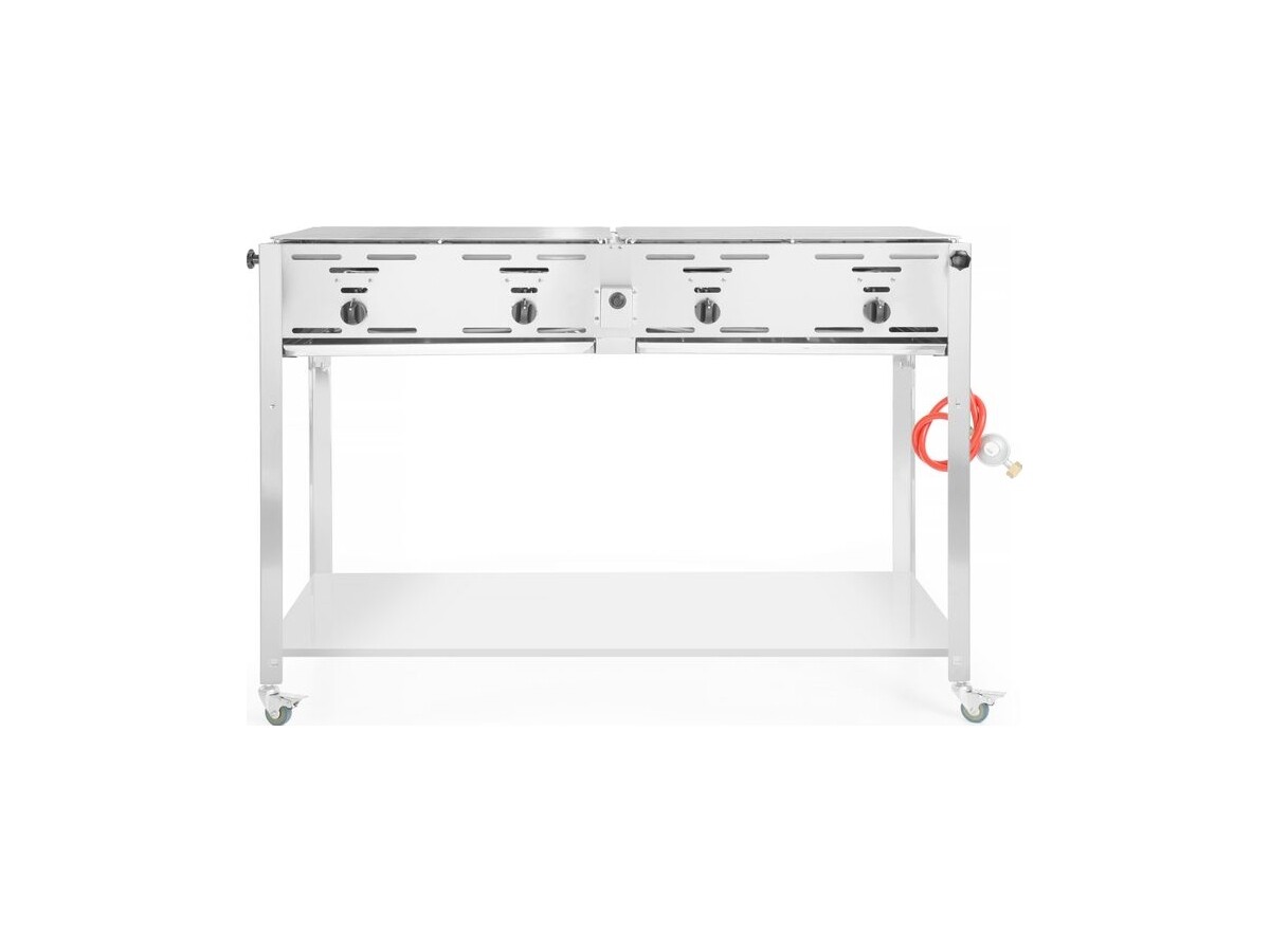 Hendi Grill-Master Quattro Gasgrill, 22 kW, mit Rollen, BTH 1330 x 600 x 920 mm