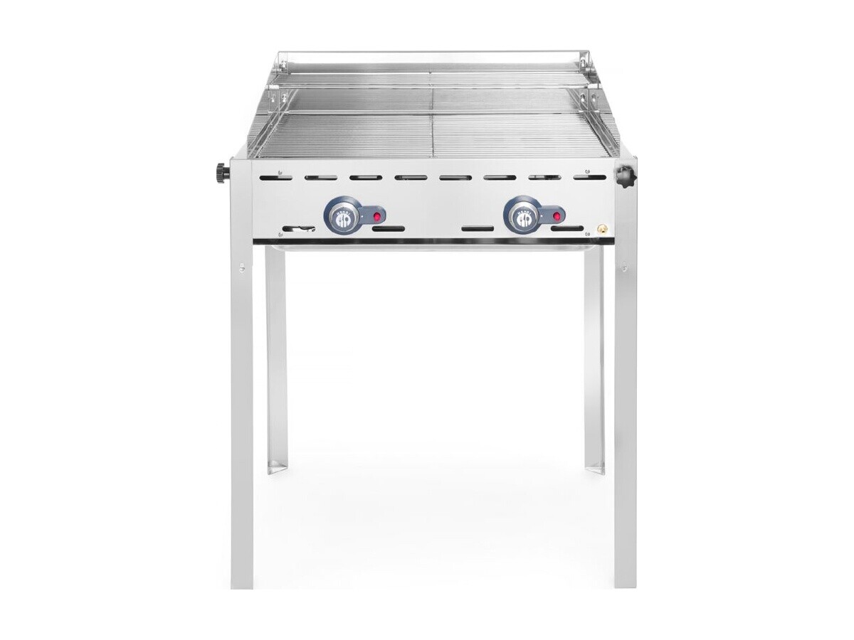 Hendi Green Fire Grillsystem, 2 Brenner, 11,6 kW, mit 2 Edelstahl Grillrosten, BTH 740 x 615 x 825 mm