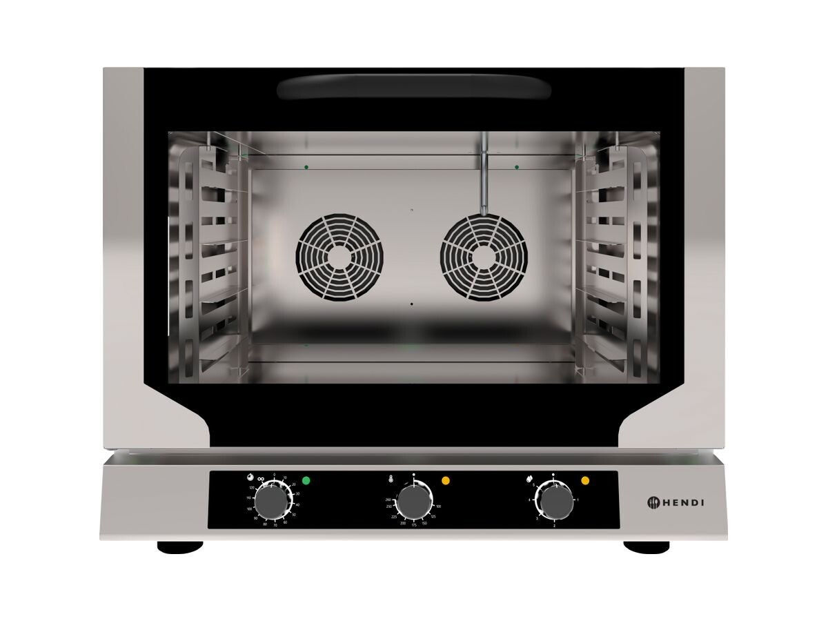 Hendi Elektro Heißluftofen mit direkter Befeuchtung, 4 Einschübe 600 x 400 mm, 6,4 kW, BTH 783 x 755 x 634 mm