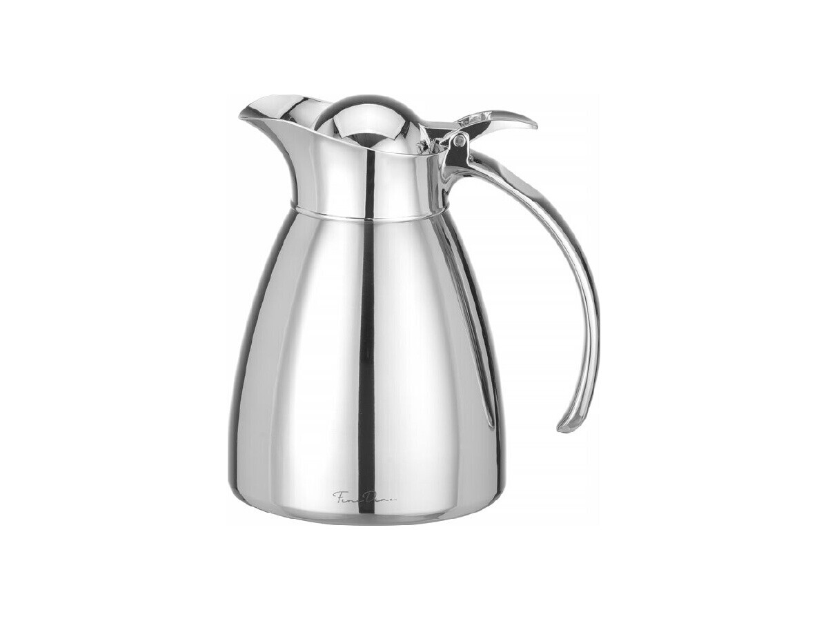 Fine Dine Isolierkanne mit metallverchromter Abdeckung, 0,6 Liter, doppelwandiger Edelstahl