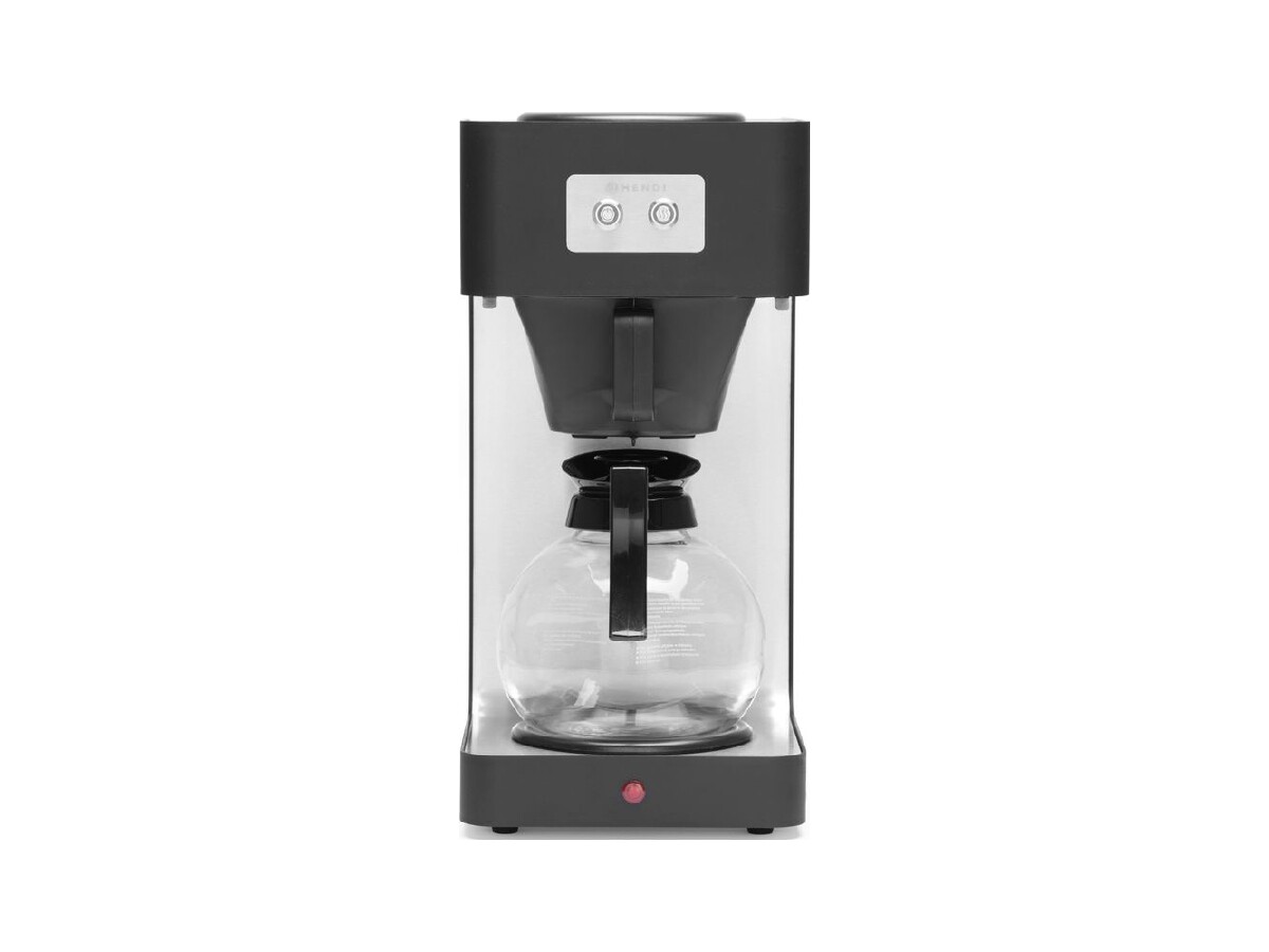 HENDI Kaffeemaschine, 1,8 Liter, mit Glaskanne, schwarz beschichtet