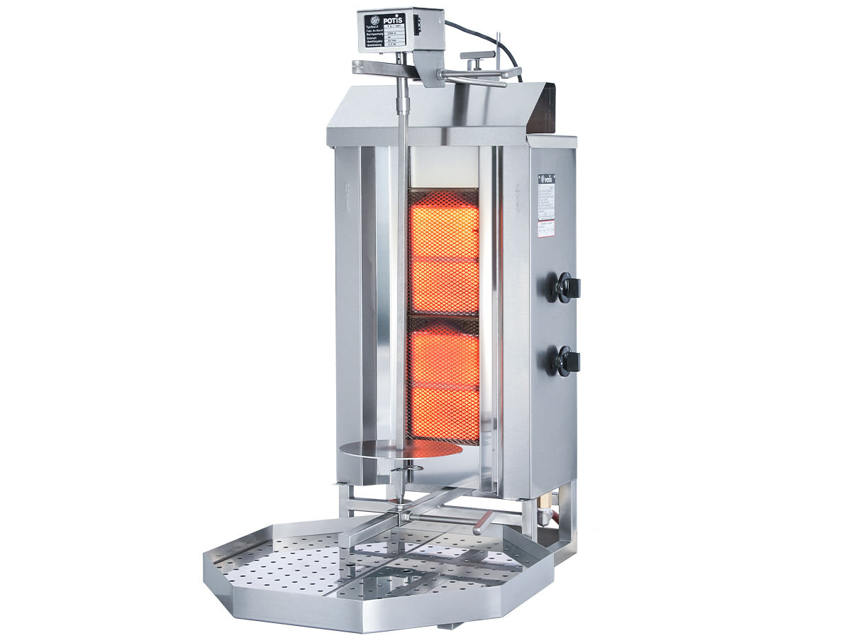 Potis GD2/Erdgas Dönergrill, 7 kW, max. 30 kg Fleisch, BTH 500 x 650 x 920 mm