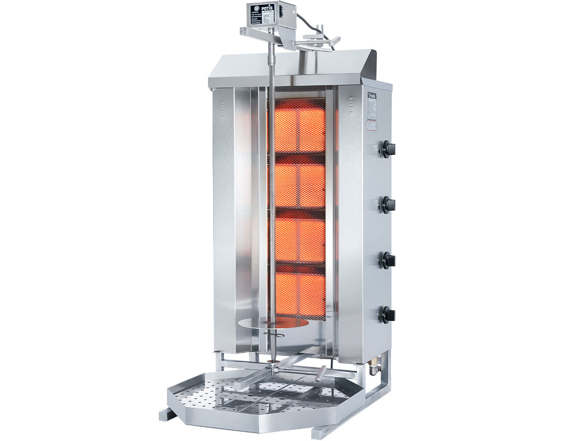 Potis GD4/Erdgas Dönergrill, 14 kW, max. 70 kg Fleisch, BTH 550 x 740 x 1120 mm