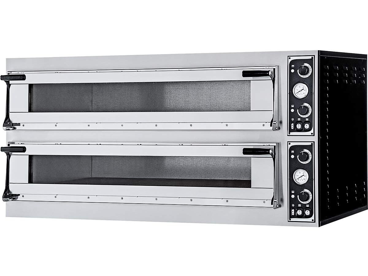 Prismafood Pizzaofen Virtuoso 66 mit 2 extra breiten Vollschamott-Backkammern für Pizzen 12x Ø35 cm, BTH 150 x 107,4 x 74,5 cm