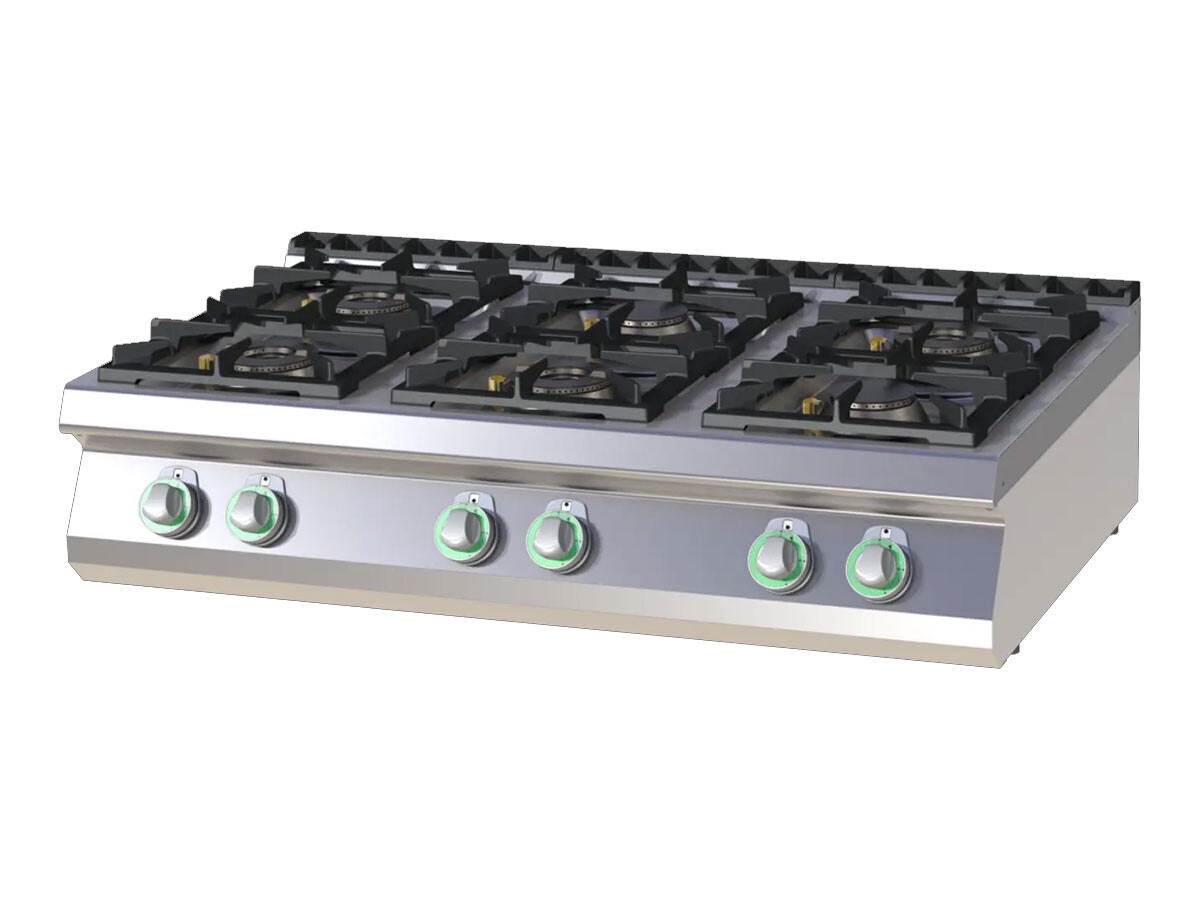 RM Gastro SP 7012 G, Gasherd 6 flammig, 39 kW, BTH 1200 x 730 x 300mm
