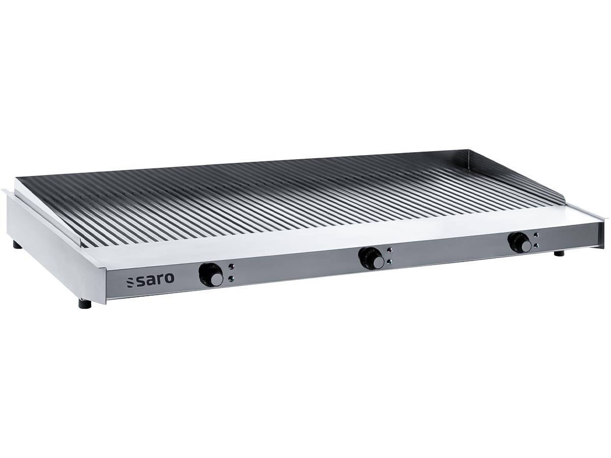 Saro WOW Grill 1200 Elektro Grillplatte, gerillte Grillfläche, Auftischgerät, 400V 13,5kW, BTH 1166 x 700 x 150 mm