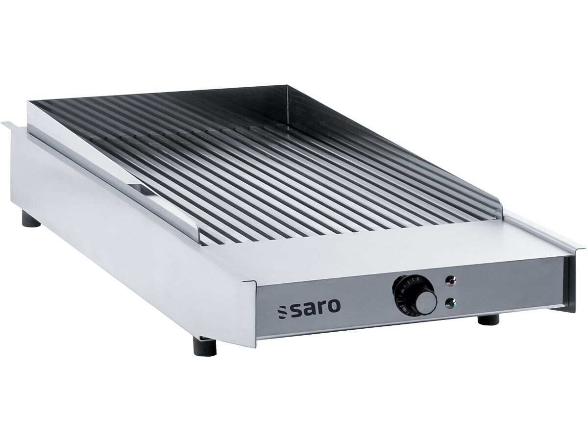 Saro WOW Grill 400 Elektro Grillplatte, gerillte Grillfläche, Auftischgerät, 400V 4,5kW, BTH 415 x 700 x 150 mm