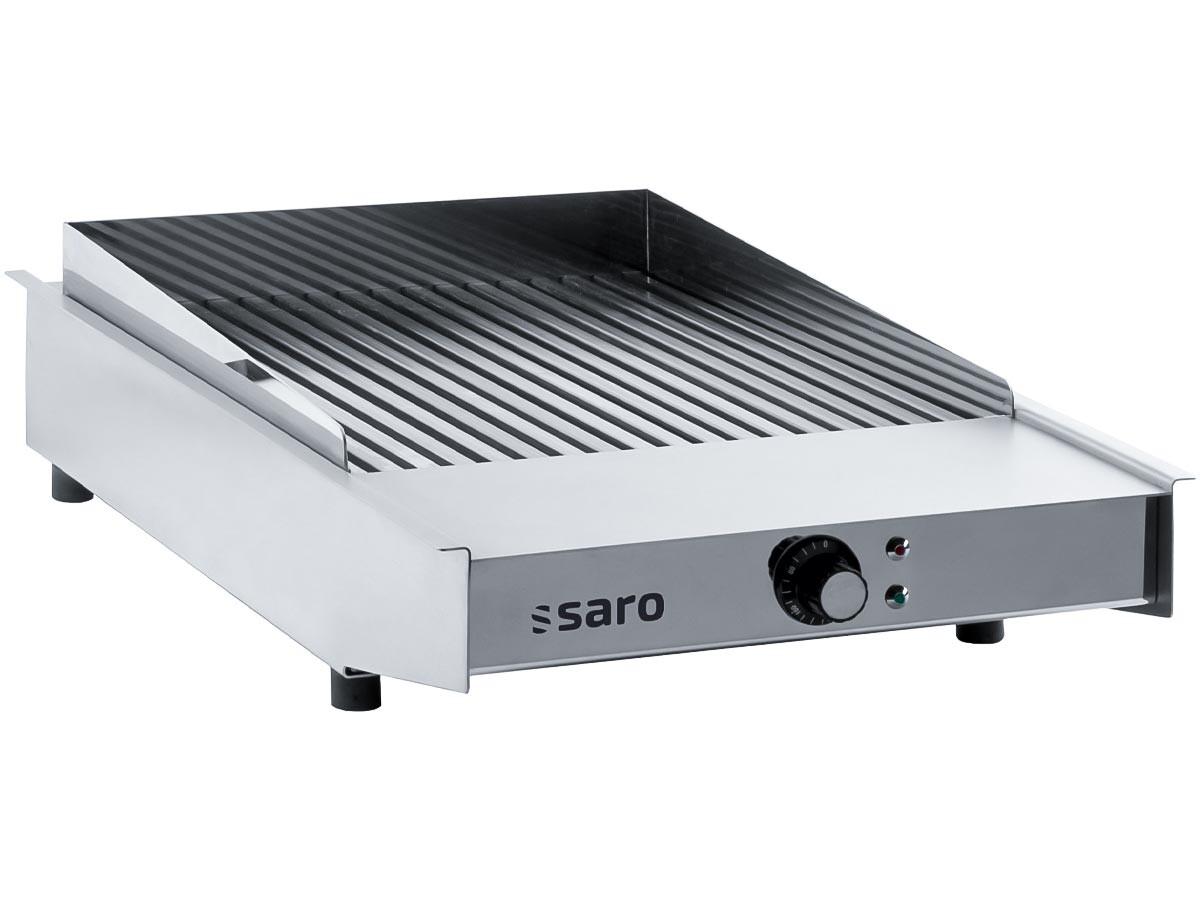 Saro WOW Grill Mini Elektro Grillplatte, gerillte Grillfläche, Auftischgerät, 230V 3,4kW, BTH 415 x 600 x 150 mm