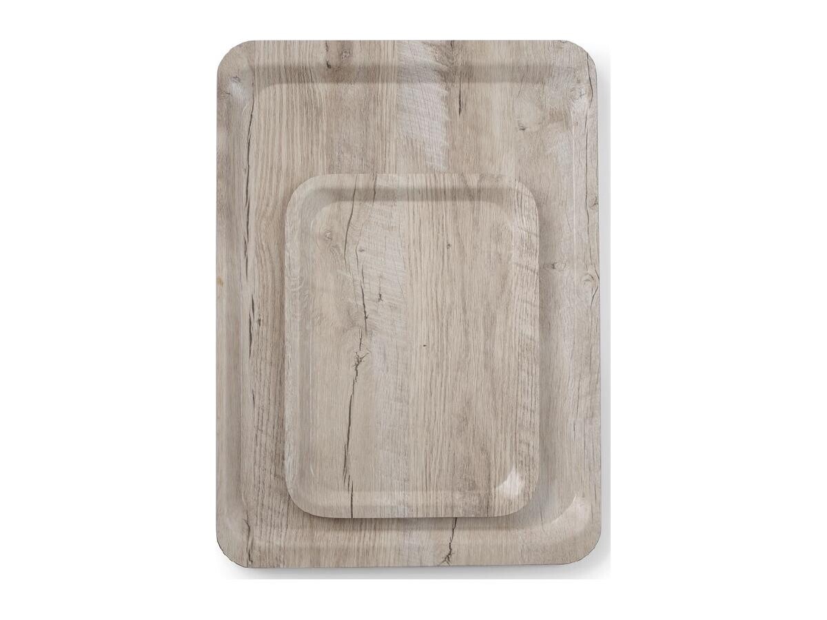HENDI Serviertablett mit Holzoptik, Holz hell, 240x340mm, BTH 16 x 342 x 235 mm