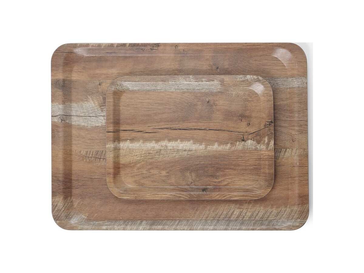 HENDI Serviertablett mit Holzoptik, BTH 16 x 340 x 234 mm