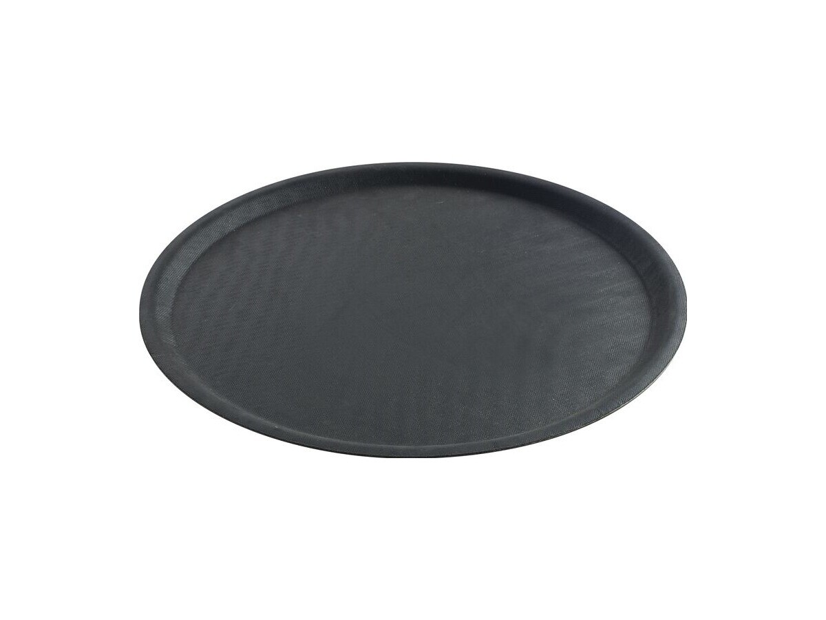 HENDI Serviertablett, rund, rutschfeste Gummioberfläche, Schwarz, BTH 23 x 406 x 406 mm