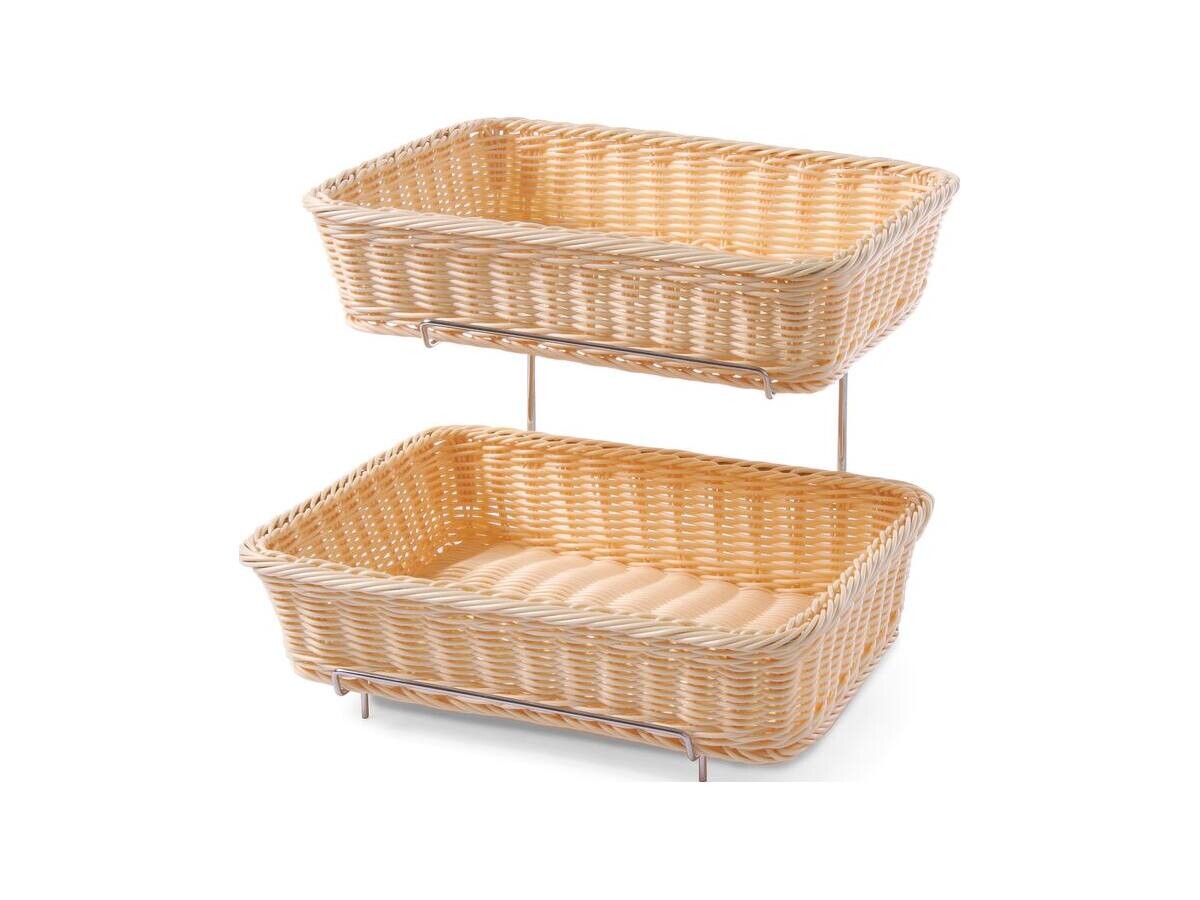 Set aus 2 Brotkörben, Brotkorb-Display mit Chromgestell, GN 1/2