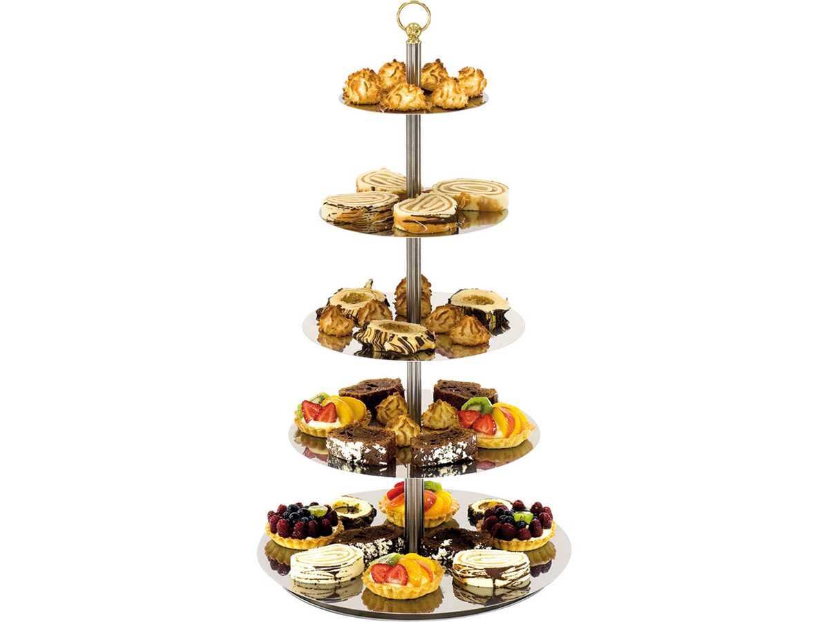 Spiegel-Etagere, 4-stufig, Höhe 60 cm, flache Platten, BTH 0 x 0 x 600 mm