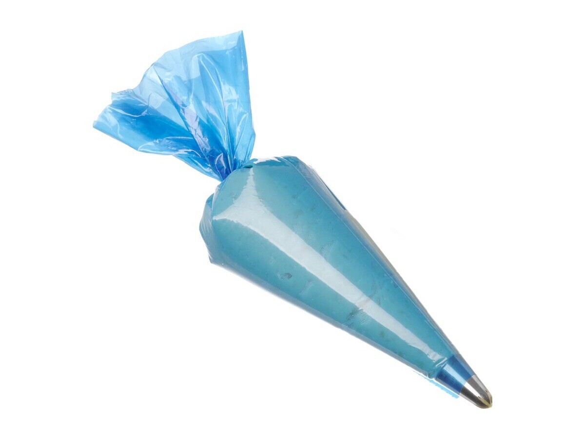 Spritzbeutel rutschfest, 80 Mikron, Blau, Rolle mit 100 Stück