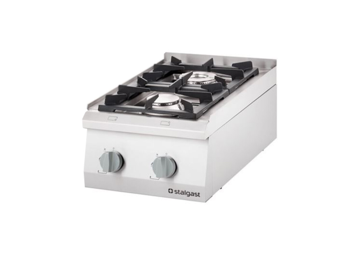 Stalgast Serie 700, Gasherd 2 Brenner als Tischgerät, 8,5 kW, BTH 400 x 700 x 250 mm