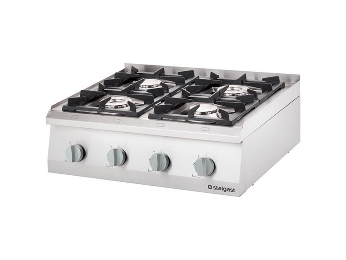 Stalgast Serie 700, Gasherd 4 Brenner als Tischgerät, 20,5 kW, BTH 800 x 700 x 250 mm