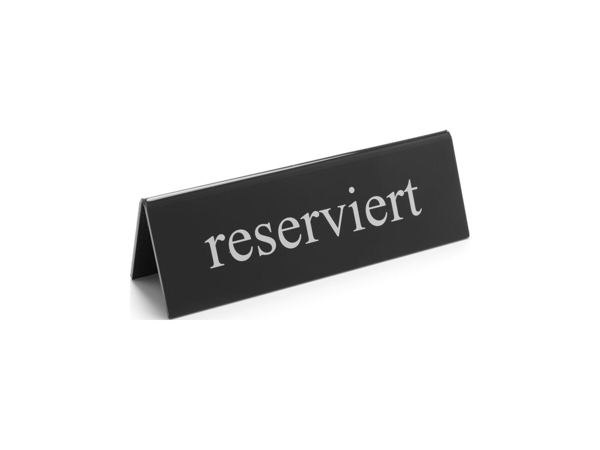 Tischschild "Reserviert", Doppelseitig bedruckt, BTH 130 x 30 x 38 mm