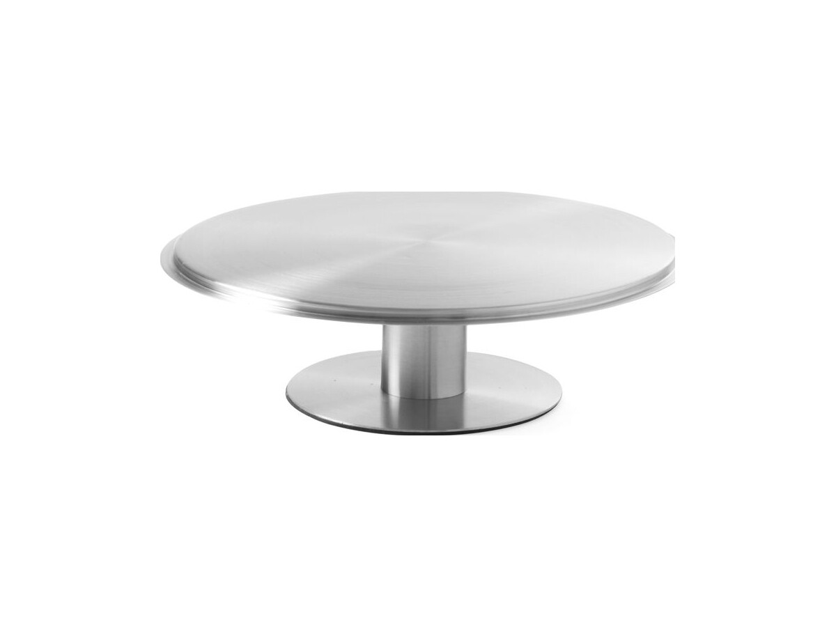 Tortenplatte, drehbar, aus Edelstahl