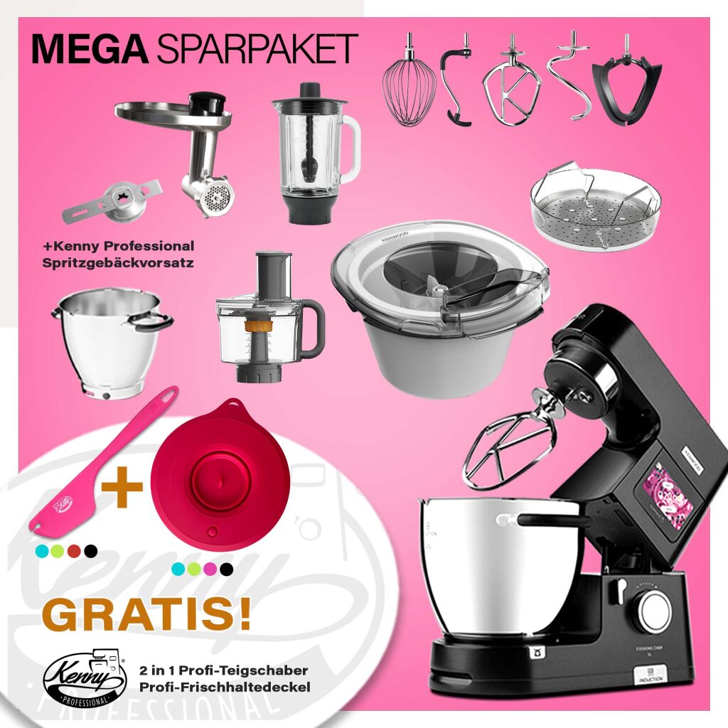 Kenwood Cooking Chef Black XL Connect - Spar-Set Eisbereiter mit...
