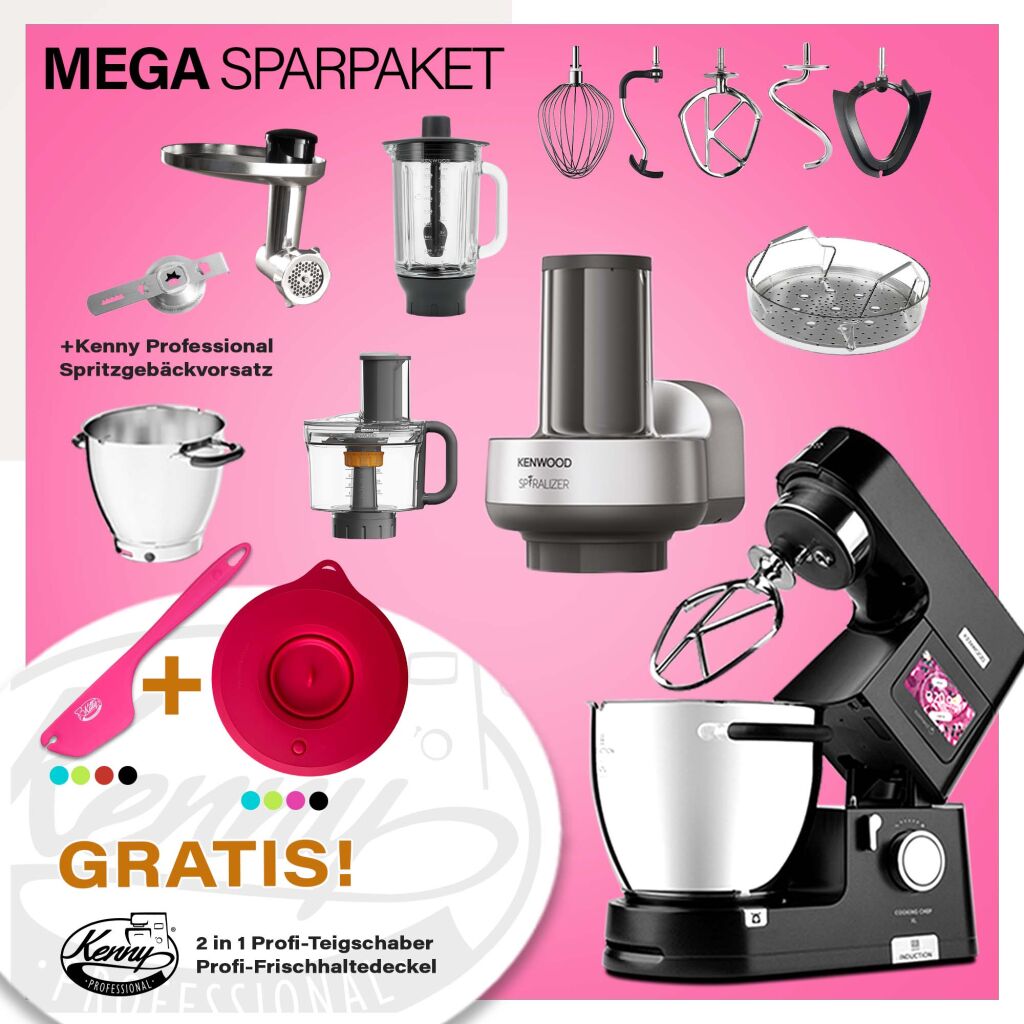 Kenwood Cooking Chef Black XL Connect - Spar-Set Spiralschneider...