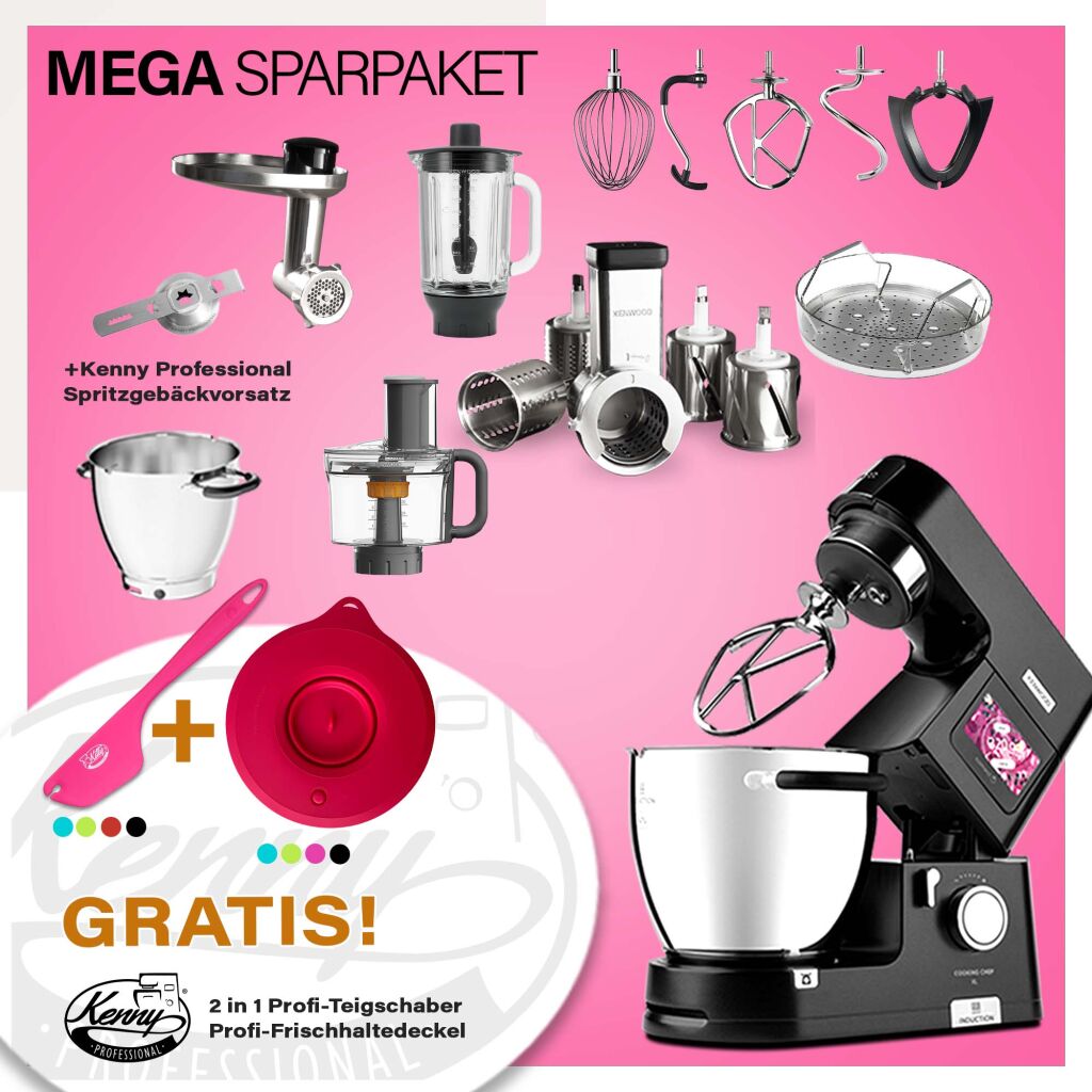 Kenwood Cooking Chef Black XL Connect - Spar-Set Trommelraffel mit...