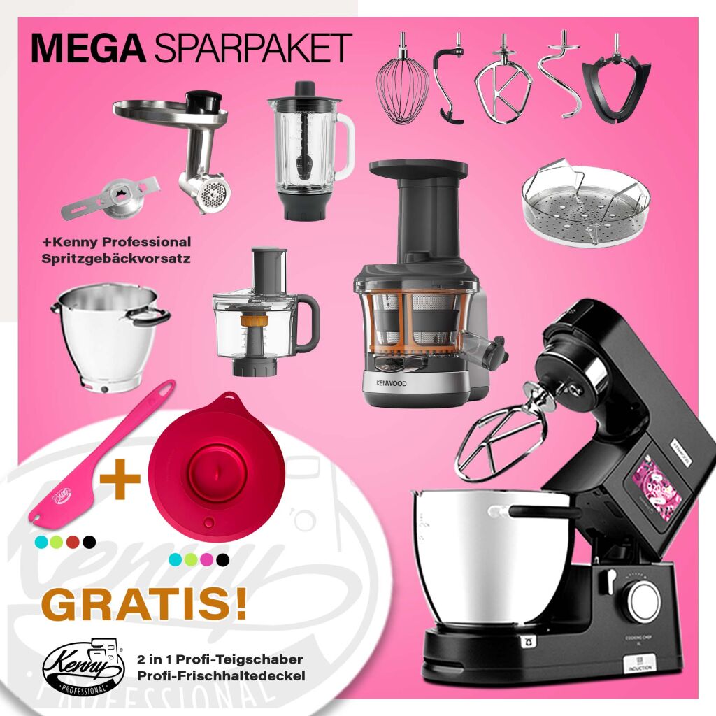 Kenwood Cooking Chef Black XL Connect - Spar-Set Slow Juicer mit...